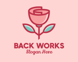 Origami Paper Rose Flower  logo design