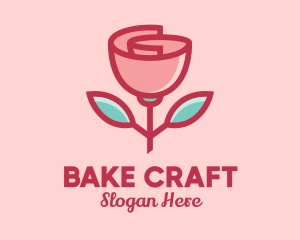 Origami Paper Rose Flower  logo design