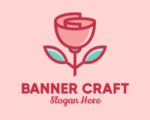 Origami Paper Rose Flower  logo design