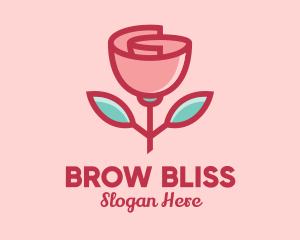 Origami Paper Rose Flower  logo design