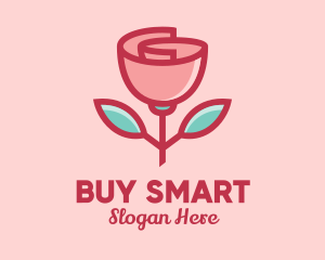 Origami Paper Rose Flower  logo design