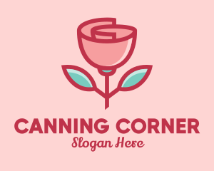 Origami Paper Rose Flower  logo design