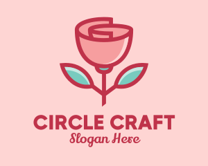 Origami Paper Rose Flower  logo design