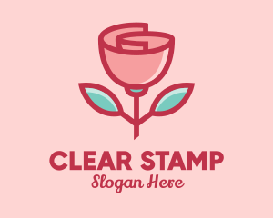 Origami Paper Rose Flower  logo design