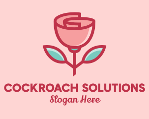 Origami Paper Rose Flower  logo design