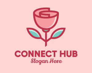 Origami Paper Rose Flower  logo design