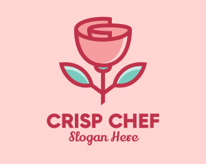 Origami Paper Rose Flower  logo design