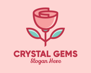 Origami Paper Rose Flower  logo design