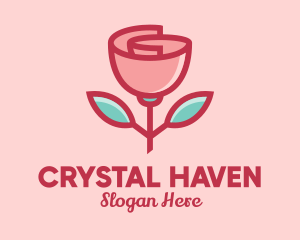 Origami Paper Rose Flower  logo design