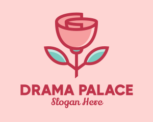 Origami Paper Rose Flower  logo design