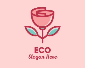 Origami Paper Rose Flower  logo design