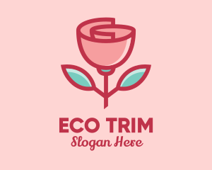 Origami Paper Rose Flower  logo design