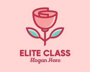 Origami Paper Rose Flower  logo design