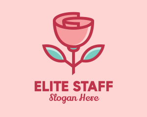 Origami Paper Rose Flower  logo design