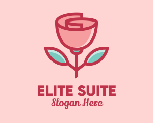 Origami Paper Rose Flower  logo design