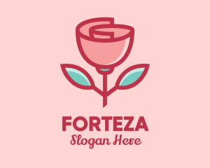 Origami Paper Rose Flower  logo design