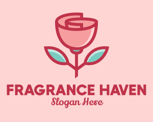 Origami Paper Rose Flower  logo design