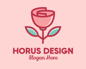 Origami Paper Rose Flower  logo design