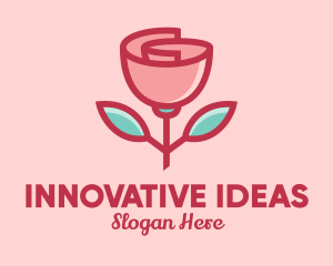 Origami Paper Rose Flower  logo design