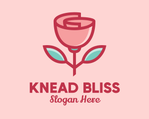 Origami Paper Rose Flower  logo design