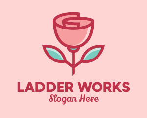 Origami Paper Rose Flower  logo design