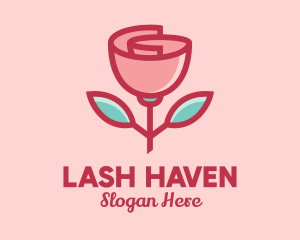 Origami Paper Rose Flower  logo design