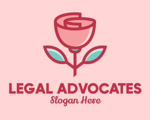 Origami Paper Rose Flower  logo design