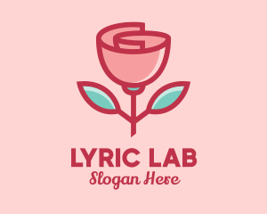 Origami Paper Rose Flower  logo design