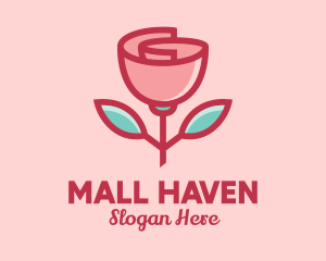 Origami Paper Rose Flower  logo design