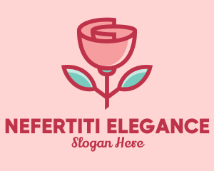 Origami Paper Rose Flower  logo design