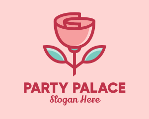 Origami Paper Rose Flower  logo design