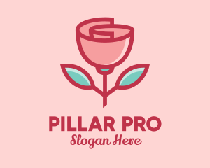 Origami Paper Rose Flower  logo design