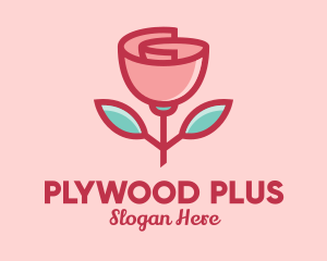 Origami Paper Rose Flower  logo design