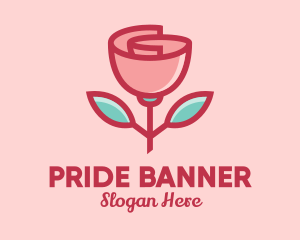 Origami Paper Rose Flower  logo design