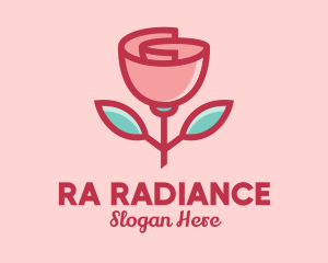 Origami Paper Rose Flower  logo design