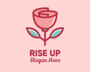 Origami Paper Rose Flower  logo design