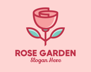 Rose - Origami Paper Rose Flower logo design