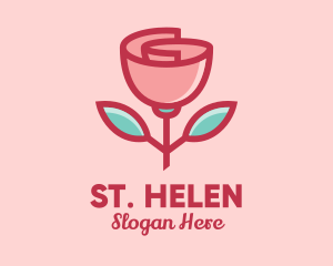 Origami Paper Rose Flower  logo design