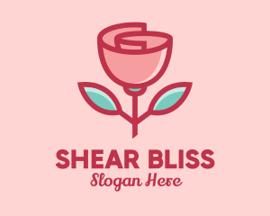 Origami Paper Rose Flower  logo design