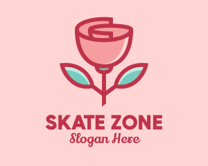 Origami Paper Rose Flower  logo design