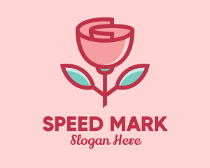 Origami Paper Rose Flower  logo design