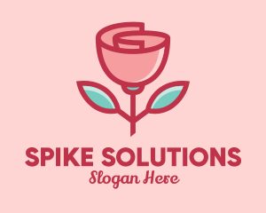 Origami Paper Rose Flower  logo design