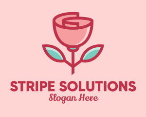 Origami Paper Rose Flower  logo design