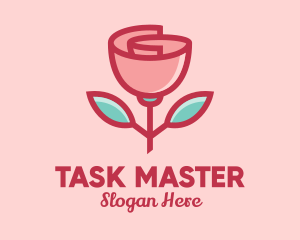 Origami Paper Rose Flower  logo design