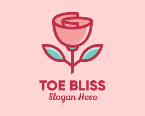 Origami Paper Rose Flower  logo design