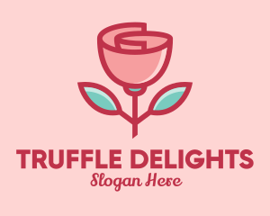 Origami Paper Rose Flower  logo design