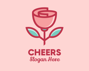 Origami Paper Rose Flower  logo design