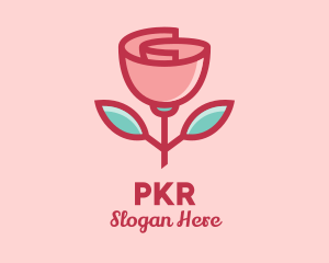 Origami Paper Rose Flower  logo design