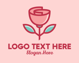 Stem - Origami Paper Rose Flower logo design