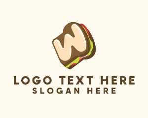 Quick Lunch - Sandwich Letter W logo design